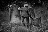 Mosses Lekker, caretaker of the Jewish Cemetery in Lodz. 1975