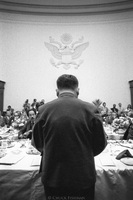 Teng Hsiao Ping (Deng Xiaoping), Chinese Vice Premier and leader of China from 1978-1992, at House International Relations Committee (plus press). Washington DC January 1979