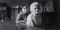 Golda Zeiden and daughter Regina in Wroclaw's only remaining prayer room.  Both survived Auschwitz Concentration Camp.