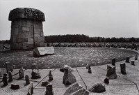 Memorial built at site of the gas chambers at Treblinka Concentration Camp.  Engraved in rock	is the statement "NEVER AGAIN" in Polish, Yiddish, Russian, English, French and German.