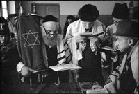 Shabbat morning service in Warsaw's Beit Midrash. 1979