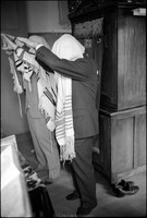 Cohanim blessing during Shabbat service in Warsaw's Beit Midrash on Shavuoth.  1980