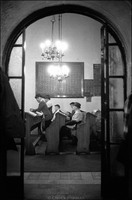 Shabbat services in the Remu Synagogue. 1978