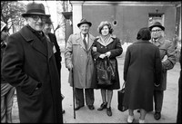 Awaiting Passover Seder outside Jewish Community building. 1979