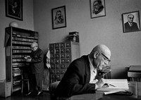 Researchers at the Jewish Historical Institute in Warsaw. Scholarly works of Jewish culture and history are still being written here. The museum contains rare books, paintings, photographs and artifacts related to Poland's 1000 year Jewish history. 1975 