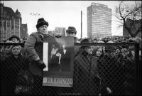 Crowd waiting for that night's official opening ceremony of the Monument for the Fallen 1970, Gdansk, Poland, December 16, 1980.