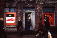 Street scene, storefront, Gdansk, Poland, Dec 1980