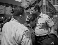 Morning of the first ceremony at WTC / Ground Zero marking the official completion of separation of human remains from 1.8 million tons of debris and removal of both, NY, NY, May 30, 2002