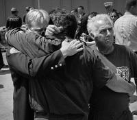 Morning of the first ceremony at WTC / Ground Zero marking the official completion of separation of human remains from 1.8 million tons of debris and removal of both, NY, NY, May 30, 2002