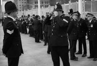 British police attending the first anniversary of the attack at the World Trade Center at Ground Zero, NY, NY, Sept. 11, 2002