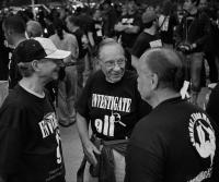 Conspiracy theorists at the fifth anniversary of the attack at the World Trade Center at Ground Zero, NY, NY, Sept. 11, 2006